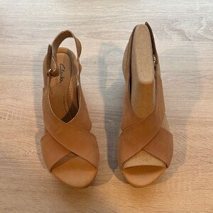 Clarks Women's Brown Wedge Sandals